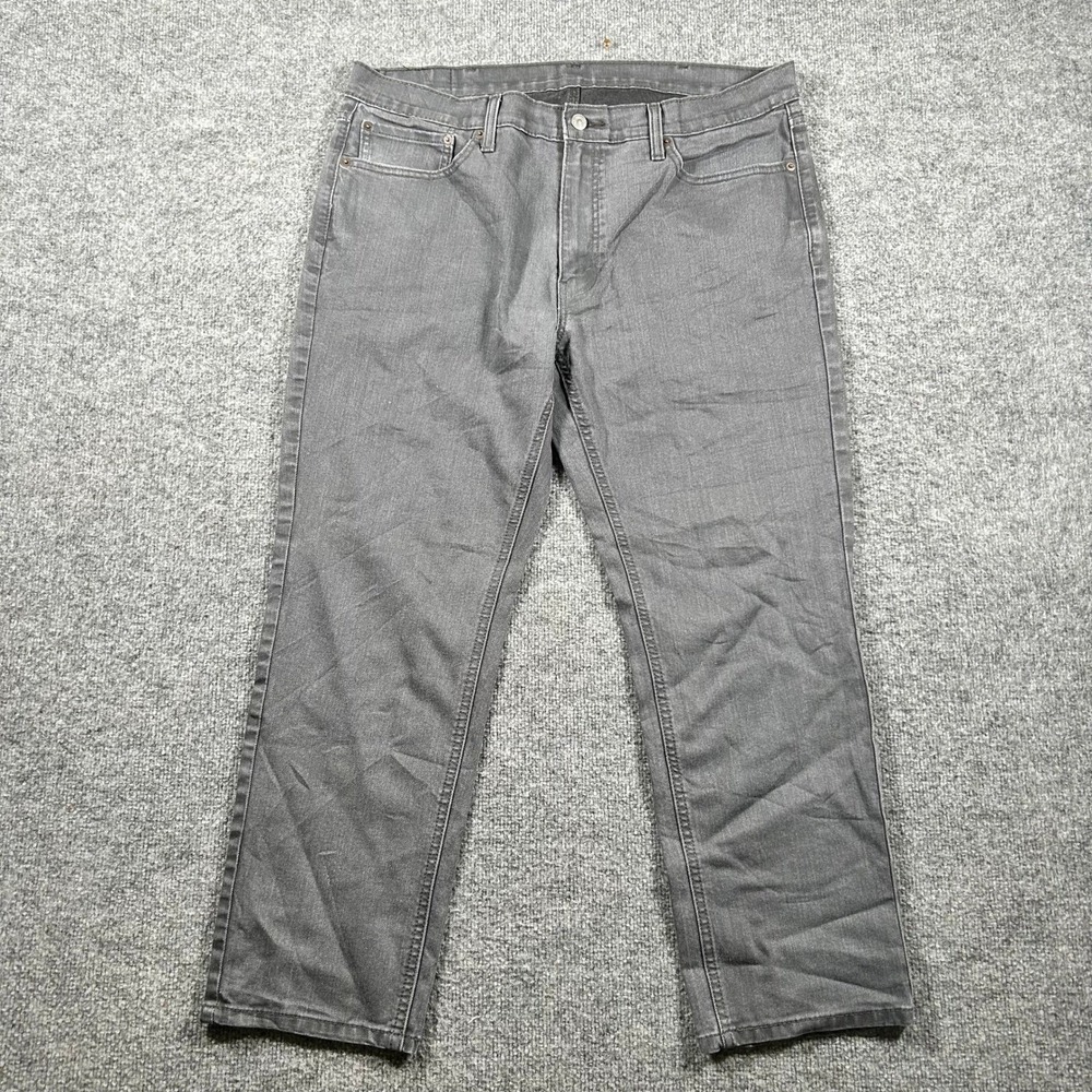 Levi's Jeans Mens Size 38x30 Gray 505 Regular Fit Straight Leg Stretch Denim